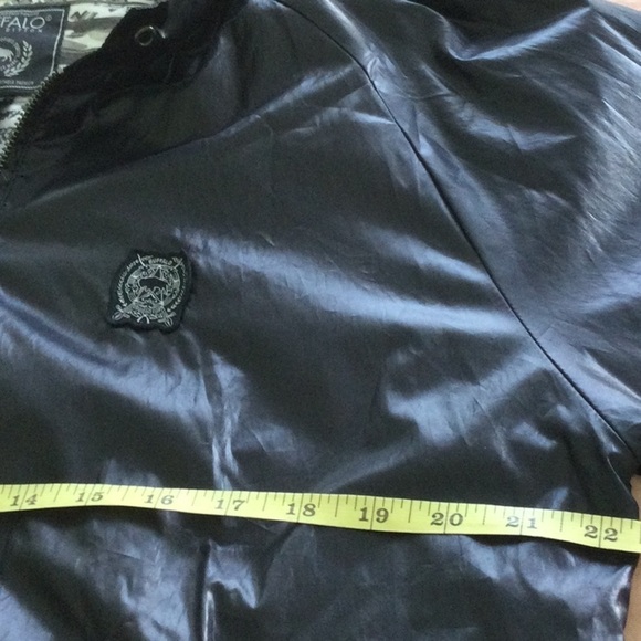 Mens Buffalo David Button Jacket size L black sipper front side pockets #26 - Picture 4 of 7